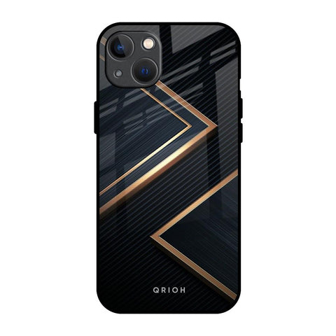 Sleek Golden & Navy Glossy Case for iPhone 13 mini