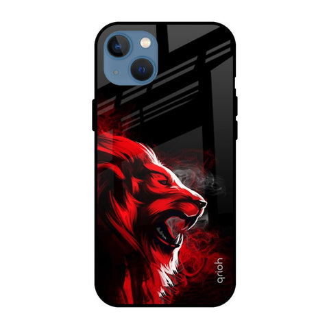 Red Angry Lion Glossy Case for Apple iPhone 13 Mini