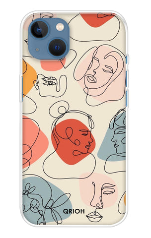 Abstract Faces Soft Cover for iPhone 13 mini