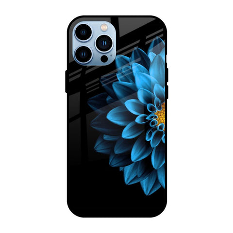 Half Blue Flower Glossy Case for iPhone 13 Pro