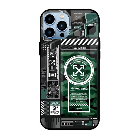 Green Camo Circuit Glossy Case for iPhone 13 Pro