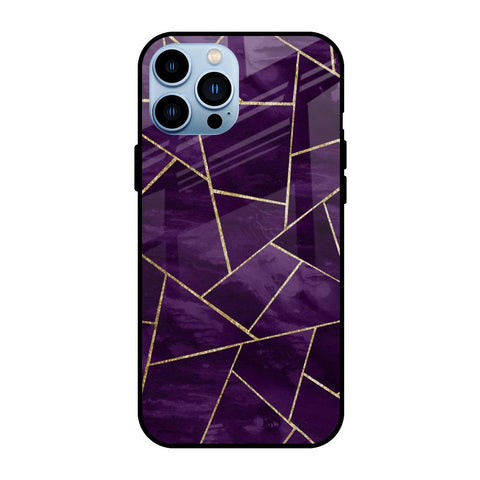 Geometric Purple Glossy Case For iPhone 13 Pro