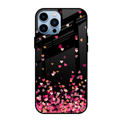 Heart Rain Fall Glossy Case For iPhone 13 Pro