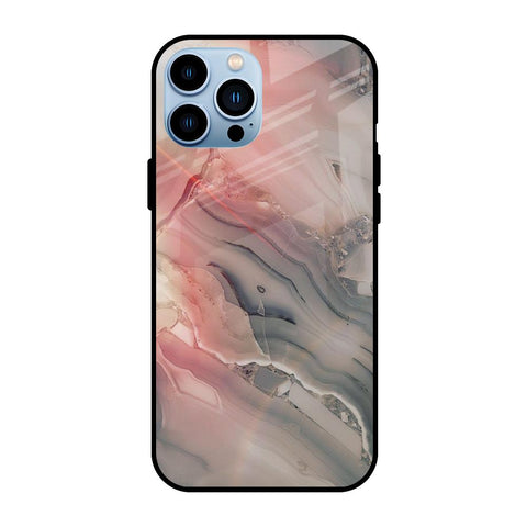 Pink And Grey Marble Glossy Case For iPhone 13 Pro