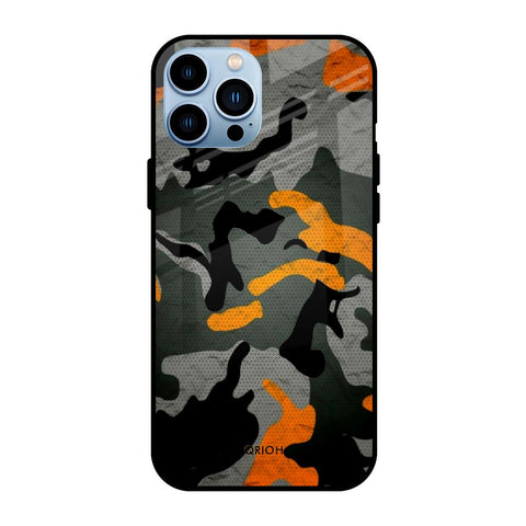 Camouflage Orange Glossy Case For iPhone 13 Pro
