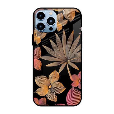 Lines Pattern Flowers Glossy Case for iPhone 13 Pro