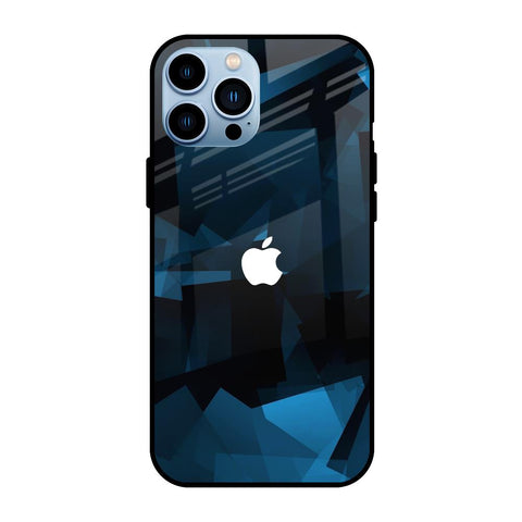 Polygonal Blue Box Glossy Case For iPhone 13 Pro