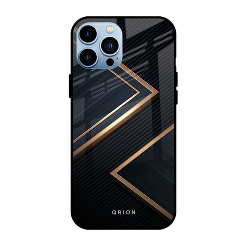 Sleek Golden & Navy Glossy Case for iPhone 13 Pro Max
