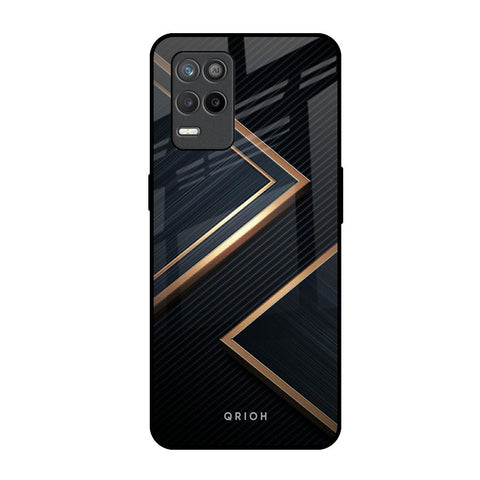 Sleek Golden & Navy Glossy Case for Realme 8s 5G