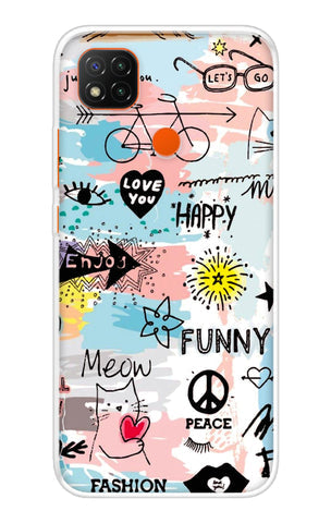 Happy Doodle Soft Cover for Redmi 9 Active