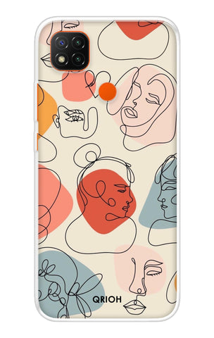Abstract Faces Soft Cover for Redmi 9 Active