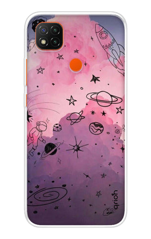 Space Doodles Art Soft Cover For Redmi 9 Active