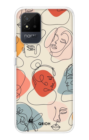 Abstract Faces Soft Cover for Realme Narzo 50i