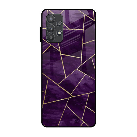 Geometric Purple Glossy Case For Samsung Galaxy A52s 5G