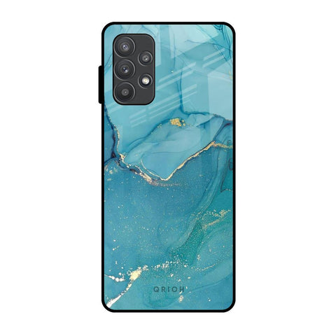 Blue Golden Glitter Glossy Case for Samsung Galaxy A52s 5G