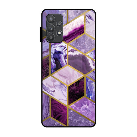 Purple Rhombus Marble Glossy Case for Samsung Galaxy A52s 5G