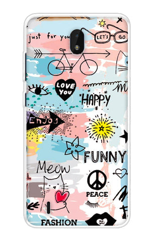 Happy Doodle Soft Cover for Nokia C01 Plus