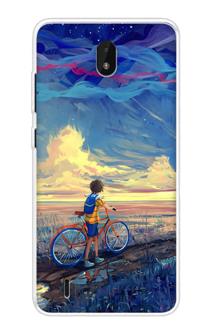 Riding Bicycle to Dreamland Soft Cover for Nokia C01 Plus