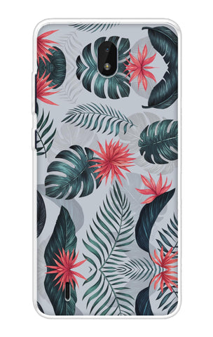 Retro Floral Leaf Soft Cover for Nokia C01 Plus