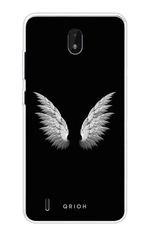 White Angel Wings Soft Cover for Nokia C01 Plus