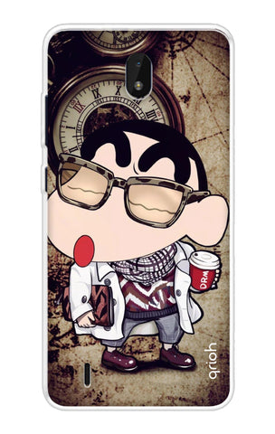 Nerdy Shinchan Soft Cover for Nokia C01 Plus
