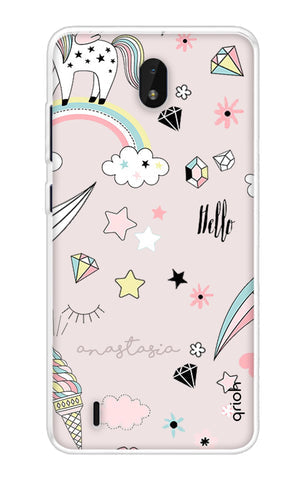 Unicorn Doodle Soft Cover For Nokia C01 Plus