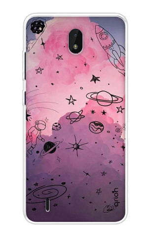 Space Doodles Art Soft Cover For Nokia C01 Plus