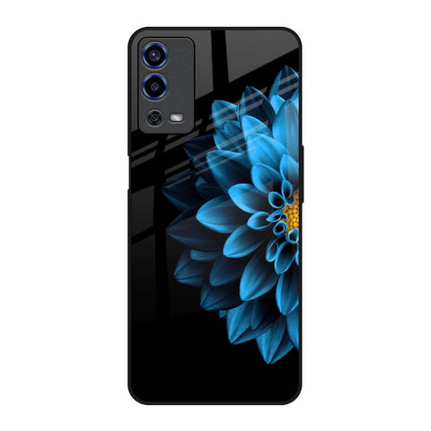 Half Blue Flower Glossy Case for Oppo A55