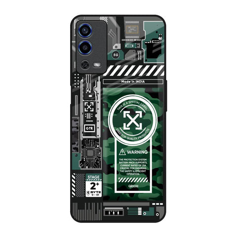 Green Camo Circuit Glossy Case for Oppo A55