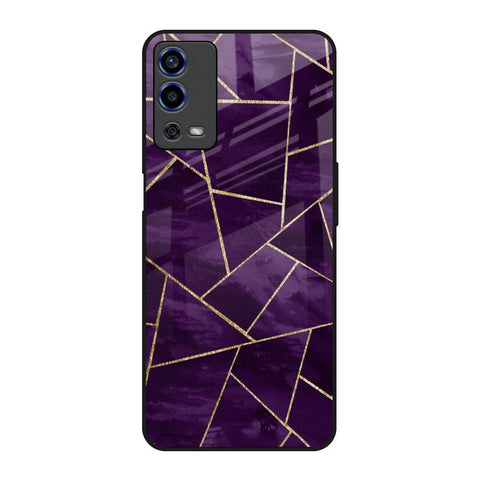 Geometric Purple Glossy Case For Oppo A55