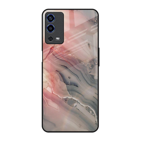 Pink And Grey Marble Glossy Case For Oppo A55