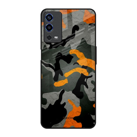 Camouflage Orange Glossy Case For Oppo A55