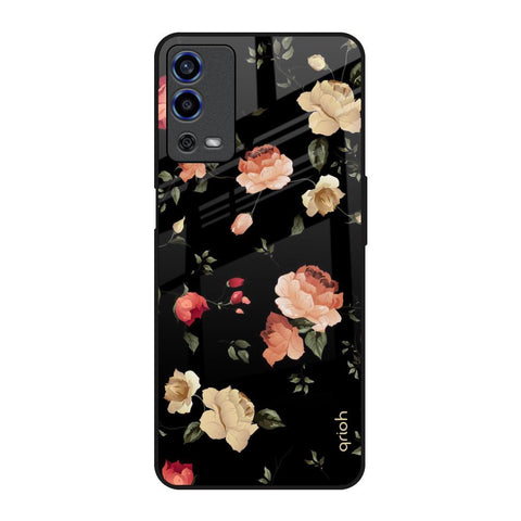 Black Spring Floral Glossy Case for Oppo A55
