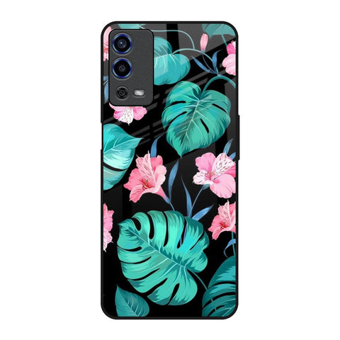 Tropical Leaves & Pink Flowers Glossy Case for Oppo A55