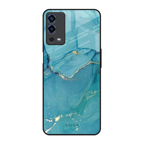 Blue Golden Glitter Glossy Case for Oppo A55