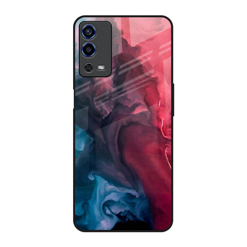Blue & Red Smoke Glossy Case for Oppo A55