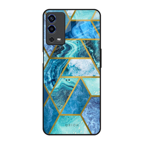 Turquoise Geometrical Marble Glossy Case for Oppo A55