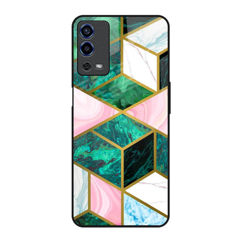 Seamless Green Marble Glossy Case for Oppo A55