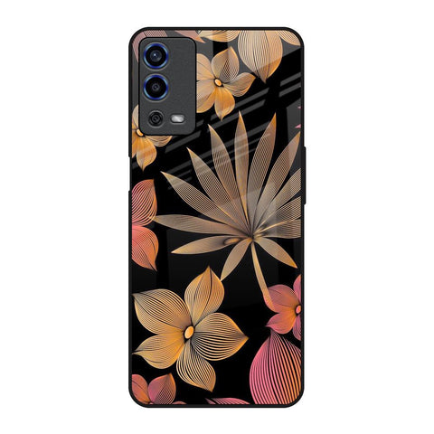 Lines Pattern Flowers Glossy Case for Oppo A55
