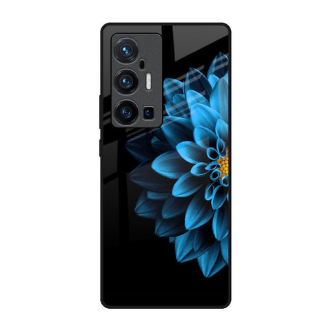 Half Blue Flower Glossy Case for Vivo X70 Pro Plus