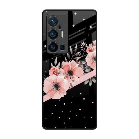 Floral Black Band Glossy Case For Vivo X70 Pro Plus