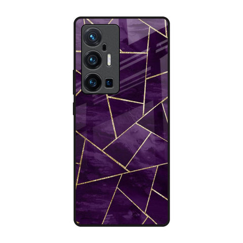 Geometric Purple Glossy Case For Vivo X70 Pro Plus