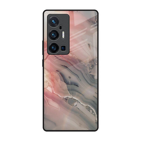 Pink And Grey Marble Glossy Case For Vivo X70 Pro Plus