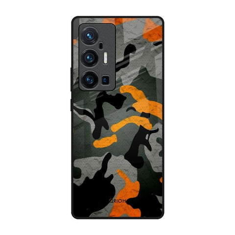 Camouflage Orange Glossy Case For Vivo X70 Pro Plus