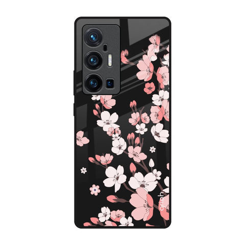 Black Cherry Blossom Glossy Case for Vivo X70 Pro Plus