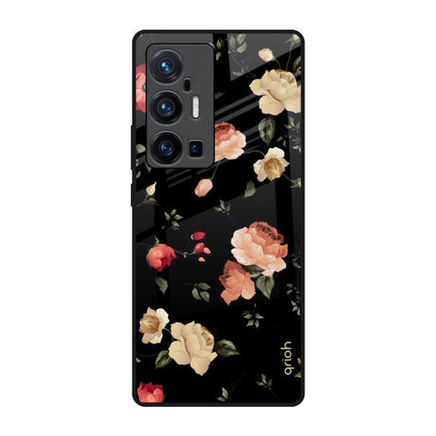 Black Spring Floral Glossy Case for Vivo X70 Pro Plus