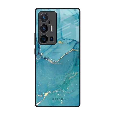 Blue Golden Glitter Glossy Case for Vivo X70 Pro Plus