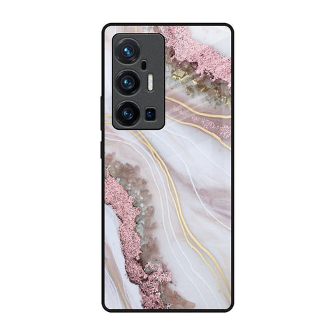 Pink & Gold Gllitter Marble Glossy Case for Vivo X70 Pro Plus