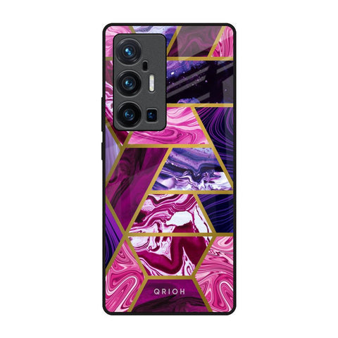 Electroplated Geometric Marble Glossy Case for Vivo X70 Pro Plus