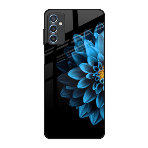 Half Blue Flower Glossy Case for Samsung Galaxy M52 5G